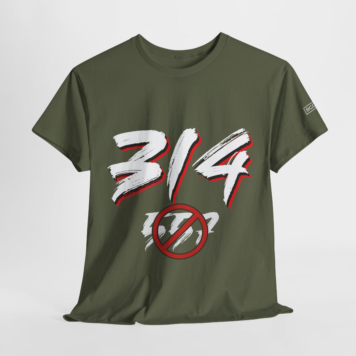 Second front view of green 314 graphic tee – STL city rep shirt – BGD