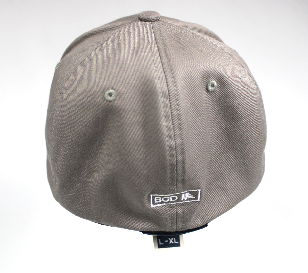 cant buy motivation Men's light gray fitted baseball cap Big Guy Drip back view