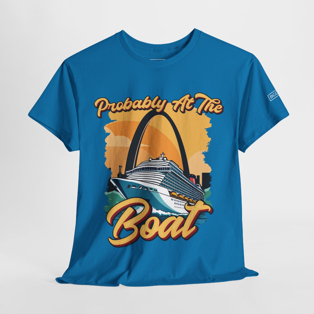 Front of sapphire gambler shirt made for STL casino style and comfort