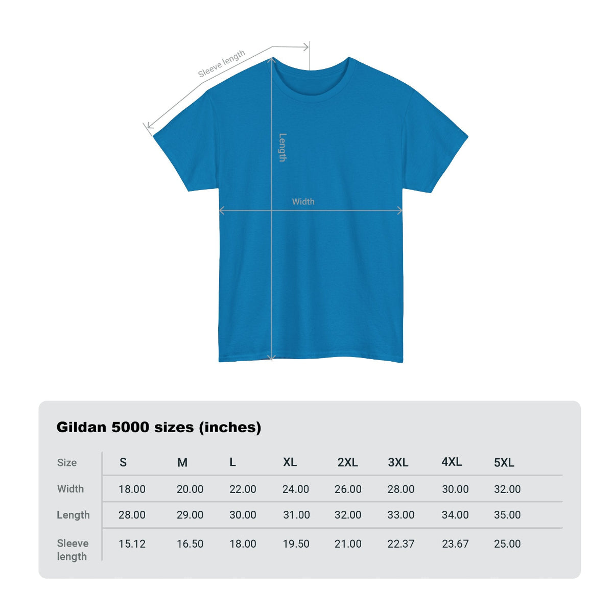 Size chart for sapphire gambling shirts, tailored for big guy comfort