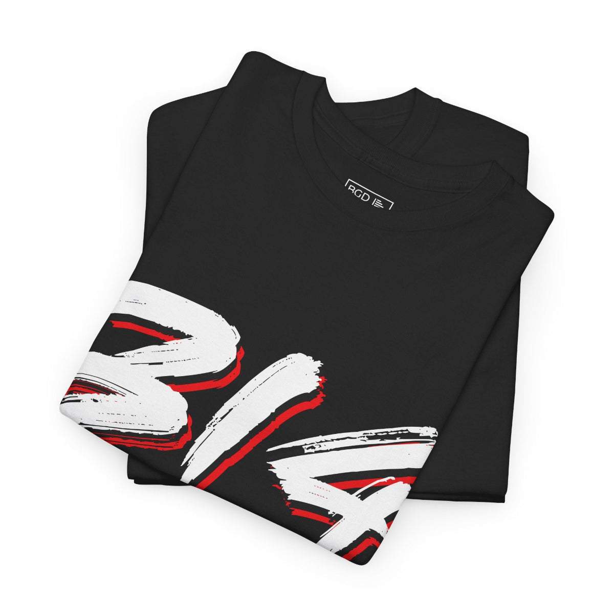 Neck tag of black 314 Day tee – Saint Louis graphic cotton shirt – BGD