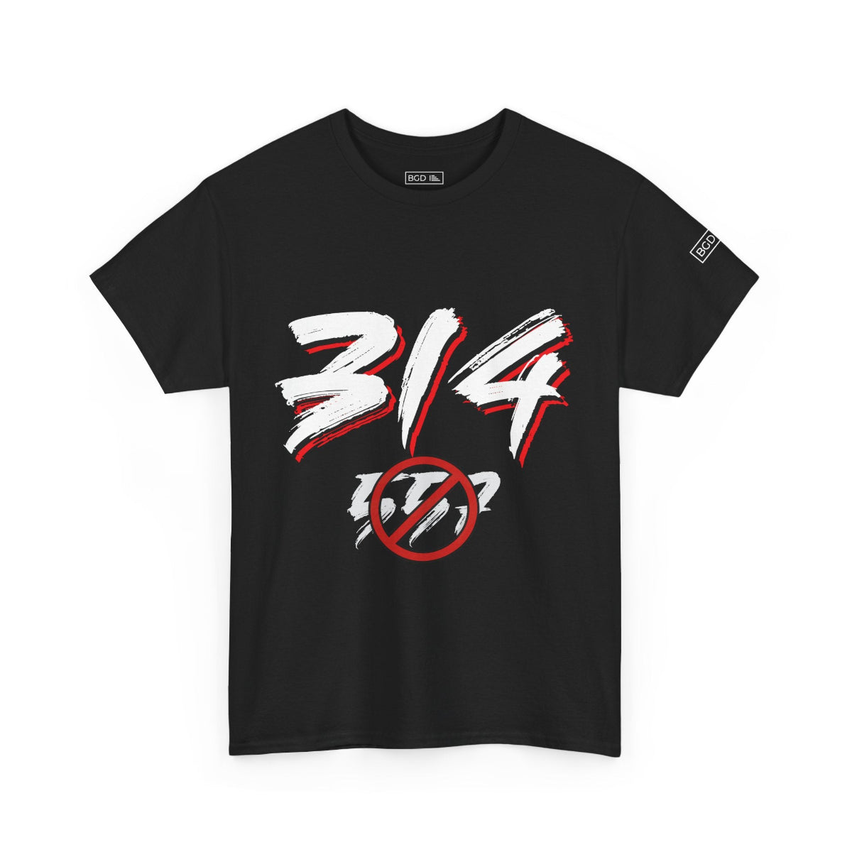 Alternative front of black STL 314 shirt – cotton streetwear style – BGD