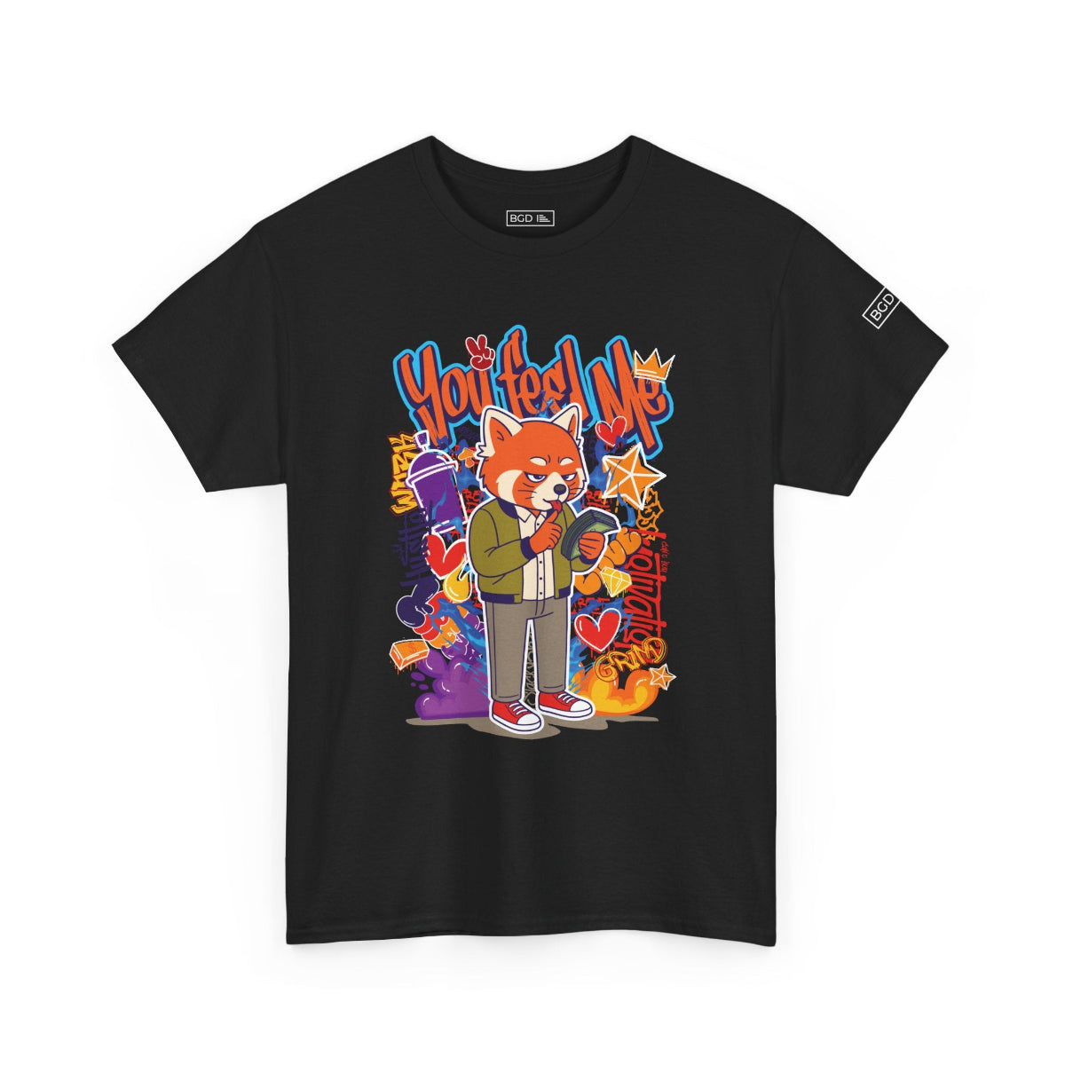 BGD You Feel Me Motivational T-Short In Black Front View