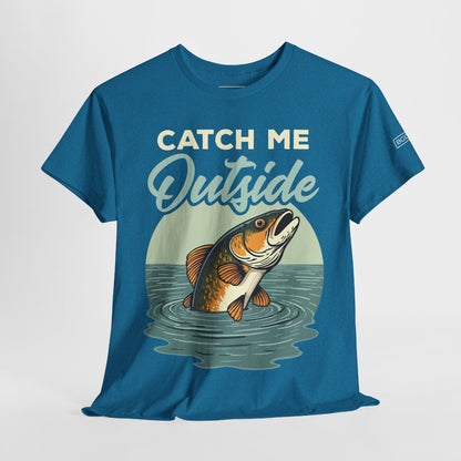 Alternate front shot of cool sapphire blue fishing shirt
