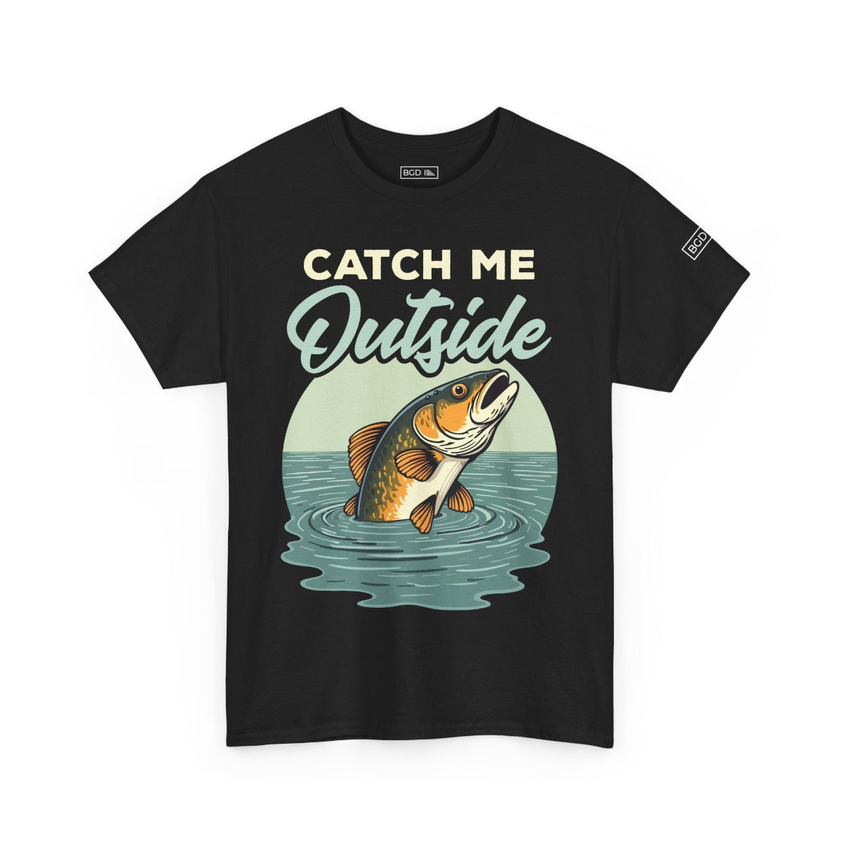Variation front angle of funny bass fishing t-shirt for big guys