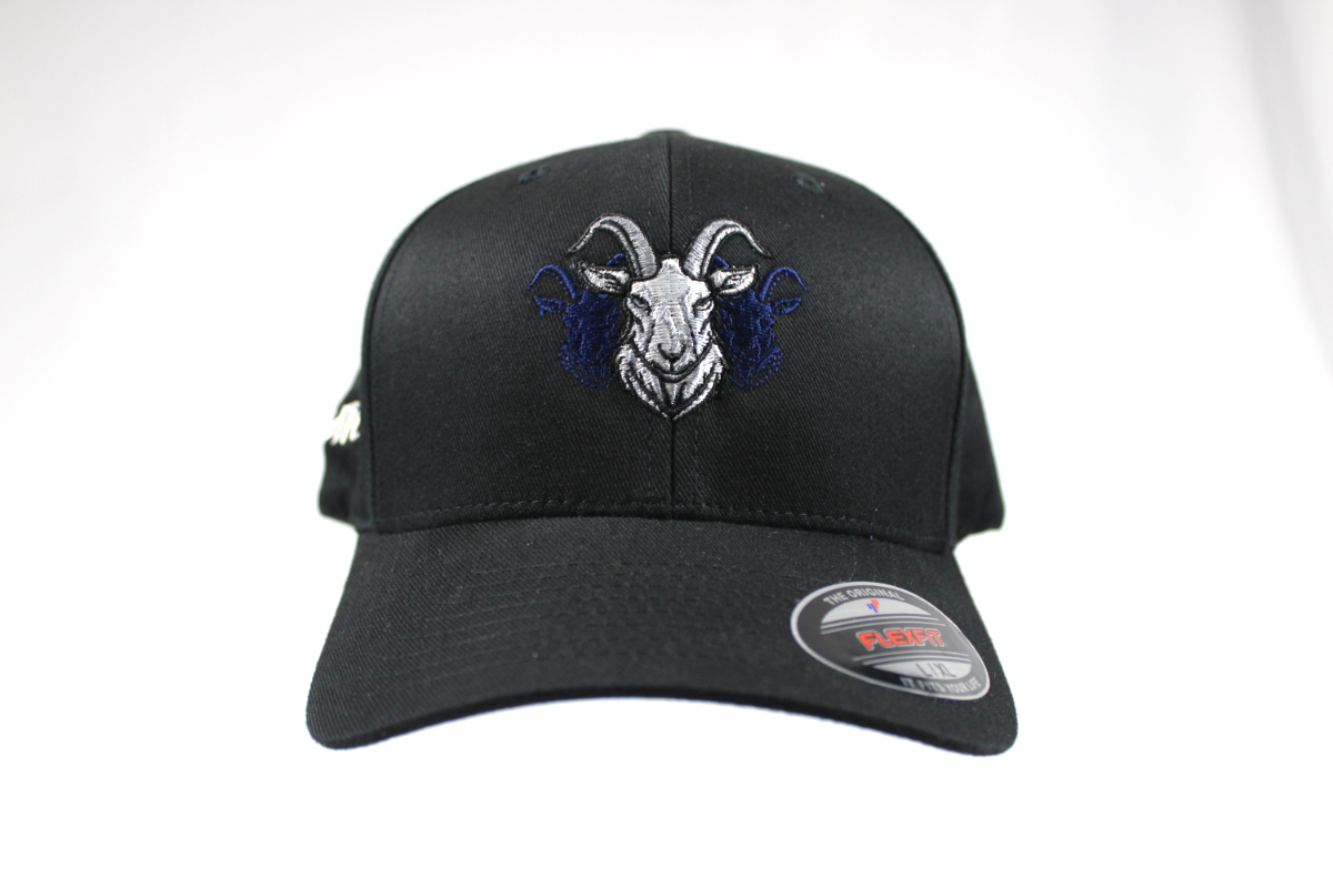 Goated – GOATED Mindset Fitted Cap | Embroidered Closed Fitted Cap (Gray or Black)