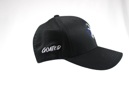 Big Guy Drip's Goated Fitted Hat Side View in Black - BGD