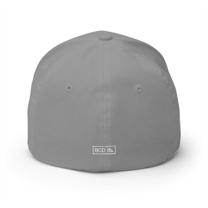 Big Guy Drip's Gray Goated Fitted Cap - Back View - BGD