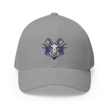 Big Guy Drip's Goated Fitted Cap Front View Grey - BGD