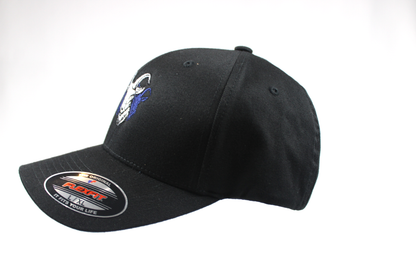 Big Guy Drip's Goated Fitted Hat Side Angle View in Black - BGD