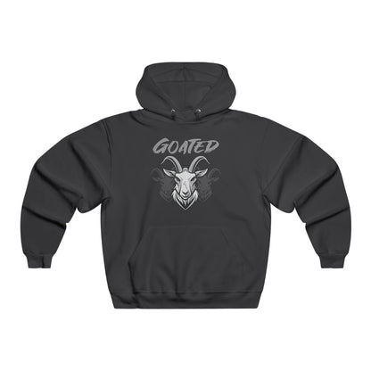 Goated Pullover Hoodie Black – Front View Bold Goat Graphic - BGD