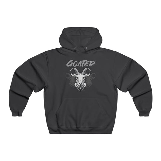 Goated Pullover Hoodie Black – Front View Bold Goat Graphic - BGD