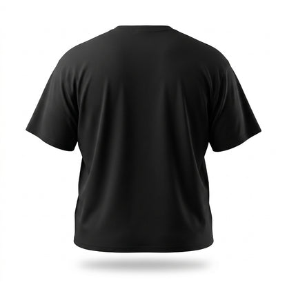 Back view of the black Goated cotton T-shirt by Big Guy Drip.