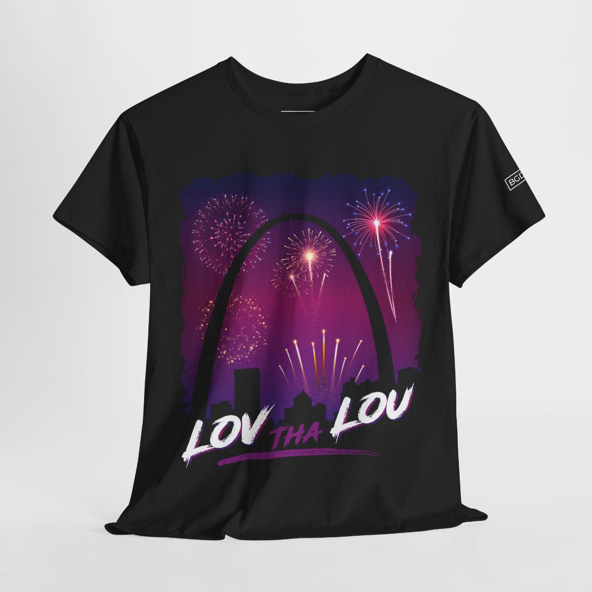 Stl t shirt black oversized graphic — front view