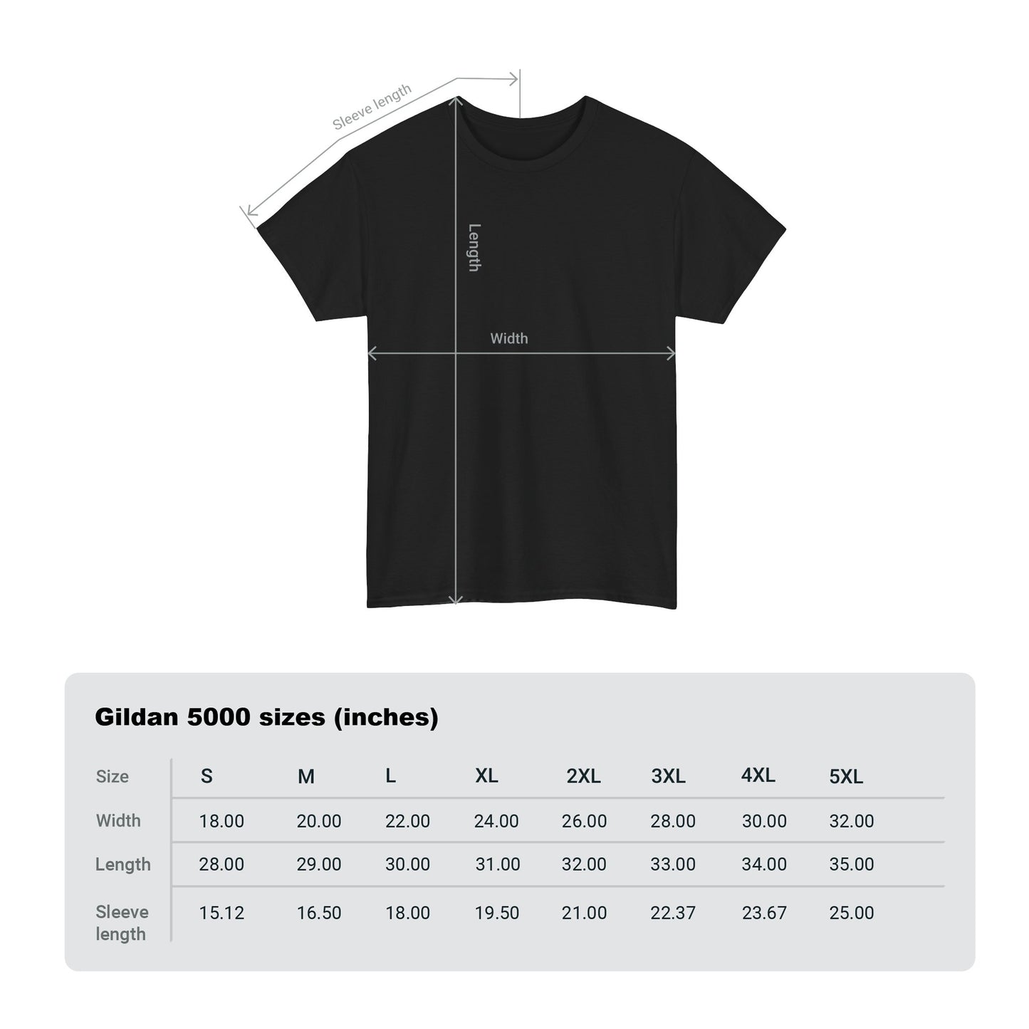 Sizing info for black St Louis tee shirt — big guy sizes