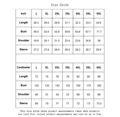 Size chart for Trust the Process polyester hoodie, available in L to 6X – BGD