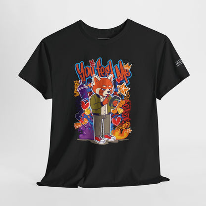 You Feel Me motivational t-shirt black front view Big Guy Drip